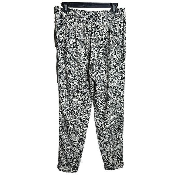 NWT Eva Mendes Womens Ankle Trouser Pants Elastic Waist Small Black White - Picture 2 of 6